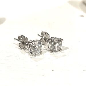 14K White Gold Lab Grown Diamond Stud Earrings